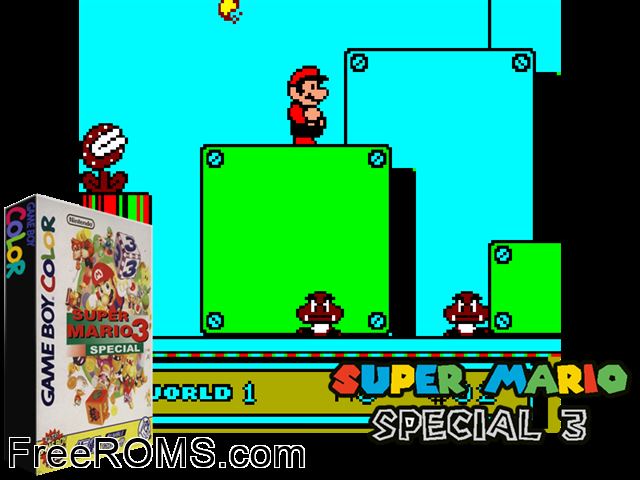 Super Mario Special 3 Gameboy Color game showing 3D box cover and gameplay screenshot