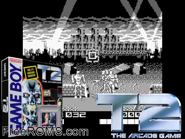 T2 - The Arcade Game Gameboy Color game showing 3D box cover and gameplay screenshot