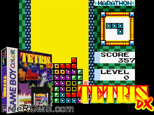 Tetris Dx (Spainish) Gameboy Color game showing 3D box cover and gameplay screenshot