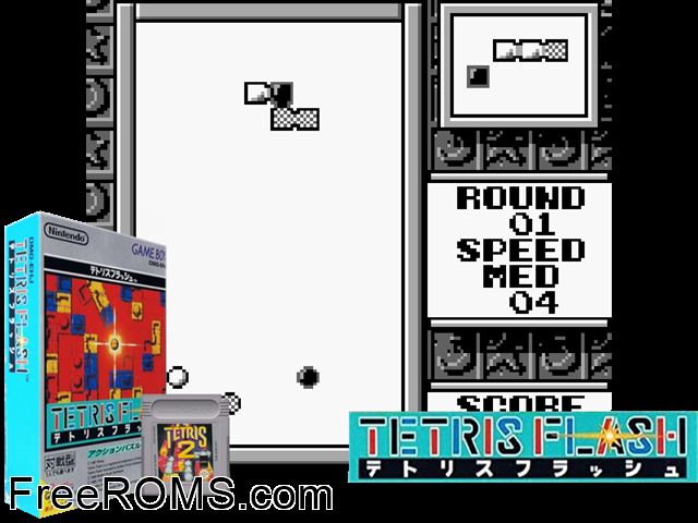 Tetris Flash (Japan) Gameboy Color game showing 3D box cover and gameplay screenshot