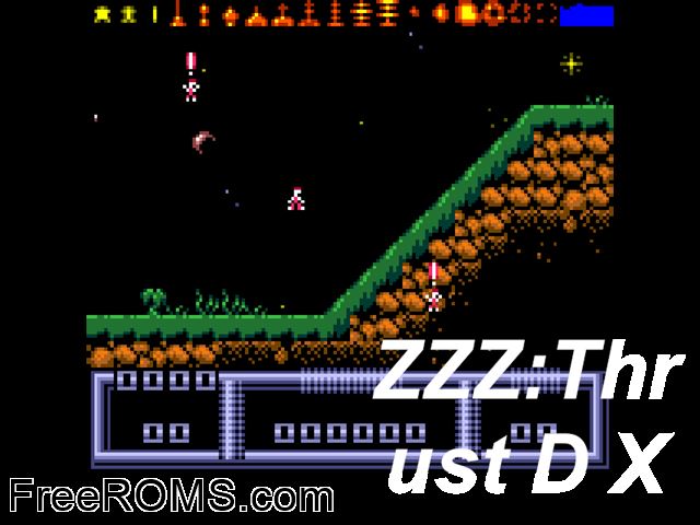 Thrust Dx (Public Domain) Gameboy Color game showing 3D box cover and gameplay screenshot