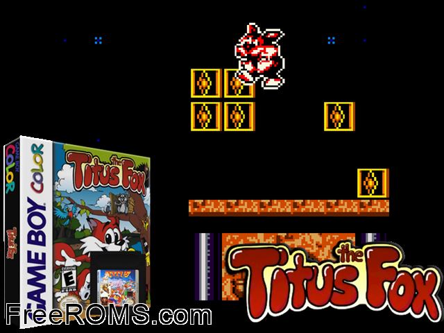 Titus The Fox Gameboy Color game showing 3D box cover and gameplay screenshot