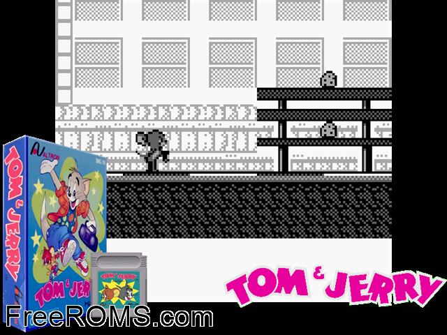 Tom And Jerry (Japan) Gameboy Color game showing 3D box cover and gameplay screenshot