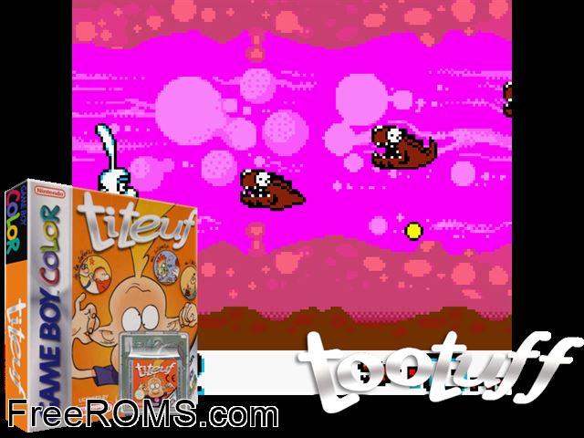 Tootuff Gameboy Color game showing 3D box cover and gameplay screenshot