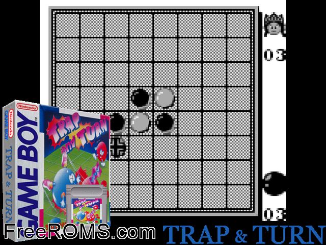 Trap And Turn Gameboy Color game showing 3D box cover and gameplay screenshot