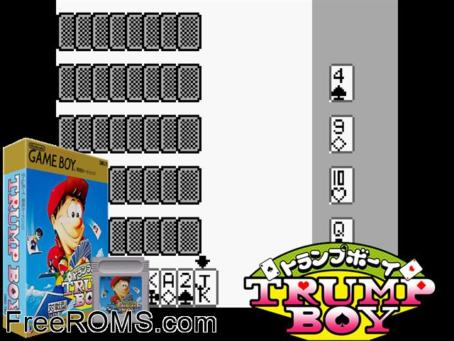 Trump Boy (Japan) Gameboy Color game showing 3D box cover and gameplay screenshot