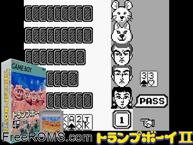 Trump Boy Ii (Japan) Gameboy Color game showing 3D box cover and gameplay screenshot