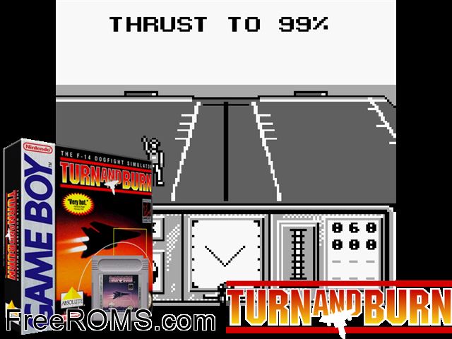 Turn And Burn Gameboy Color game showing 3D box cover and gameplay screenshot