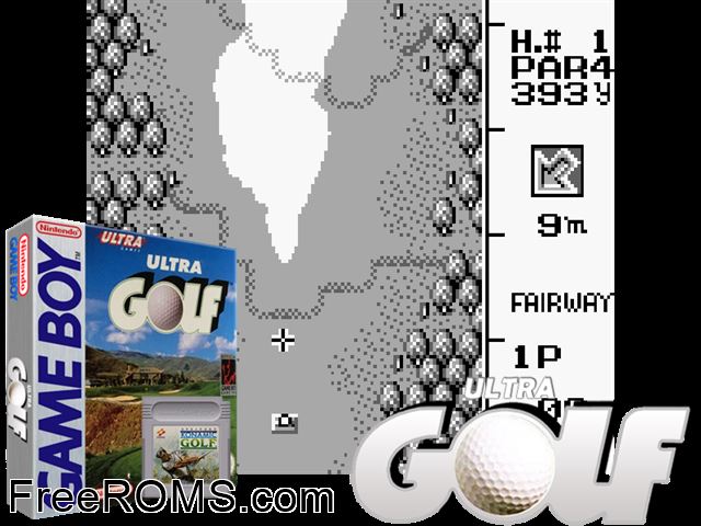 Ultra Golf Gameboy Color game showing 3D box cover and gameplay screenshot