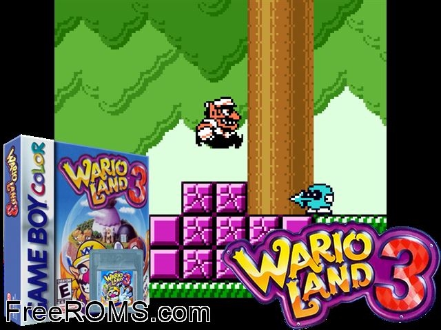 Wario Land 3 (Italian) Gameboy Color game showing 3D box cover and gameplay screenshot