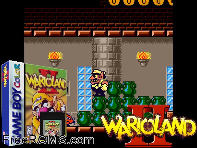 Wario Land Ii Gameboy Color game showing 3D box cover and gameplay screenshot