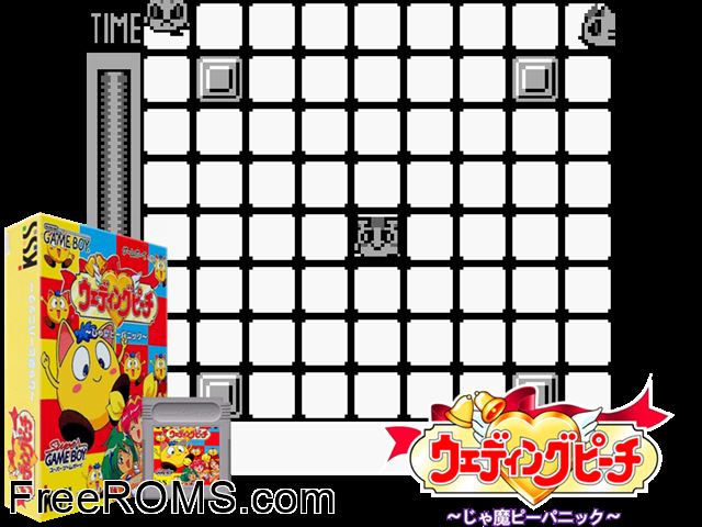 Wedding Peach - Jamapii Panic (Japan) Gameboy Color game showing 3D box cover and gameplay screenshot