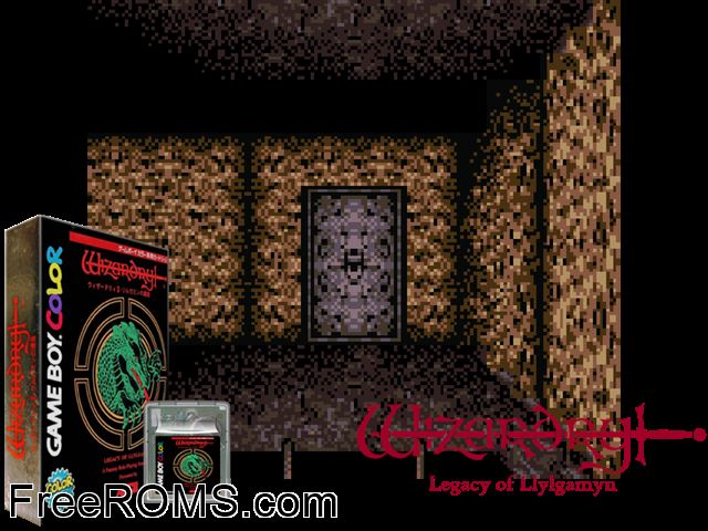 Wizardry Ii - Legacy Of Llylgamyn (Japan) Gameboy Color game showing 3D box cover and gameplay screenshot