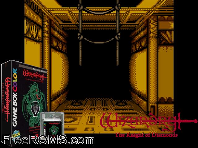 Wizardry Iii - Knights Of Diamonds (Japan) Gameboy Color game showing 3D box cover and gameplay screenshot