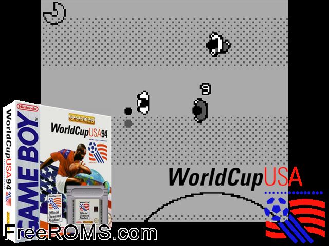 World Cup Usa 94 Gameboy Color game showing 3D box cover and gameplay screenshot
