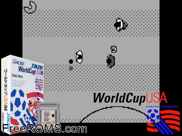 World Cup Usa 94 (Japan) Gameboy Color game showing 3D box cover and gameplay screenshot