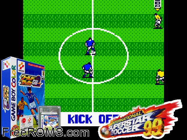 World Soccer Gb2 (Japan) Gameboy Color game showing 3D box cover and gameplay screenshot