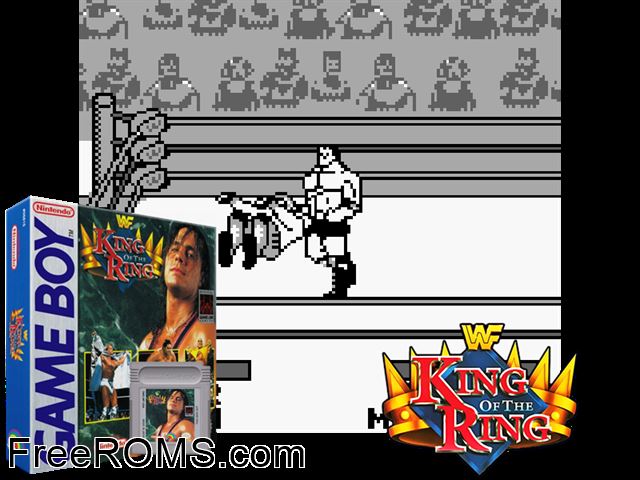 Wwf King Of The Ring Gameboy Color game showing 3D box cover and gameplay screenshot