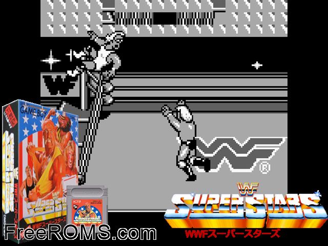 Wwf Superstars (Japan) Gameboy Color game showing 3D box cover and gameplay screenshot