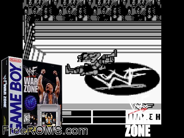 Wwf Warzone Gameboy Color game showing 3D box cover and gameplay screenshot