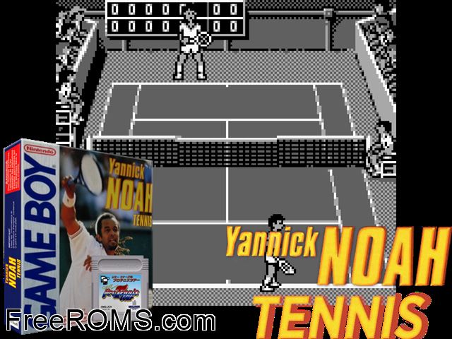 Yannick Noah Tennis (France) Gameboy Color game showing 3D box cover and gameplay screenshot