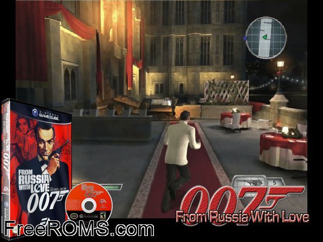 007 From Russia with Love Nintendo Gamecube game showing 3D box cover and gameplay screenshot