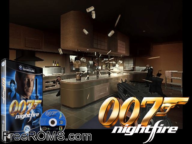 007 Nightfire Nintendo Gamecube game showing 3D box cover and gameplay screenshot