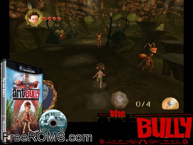 Ant Bully, The Nintendo Gamecube game showing 3D box cover and gameplay screenshot