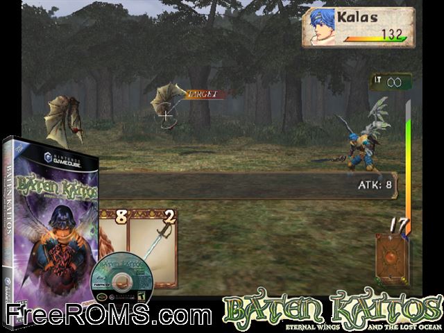 Baten Kaitos - Eternal Wings and the Lost Ocean (Disc 2) Nintendo Gamecube game showing 3D box cover and gameplay screenshot