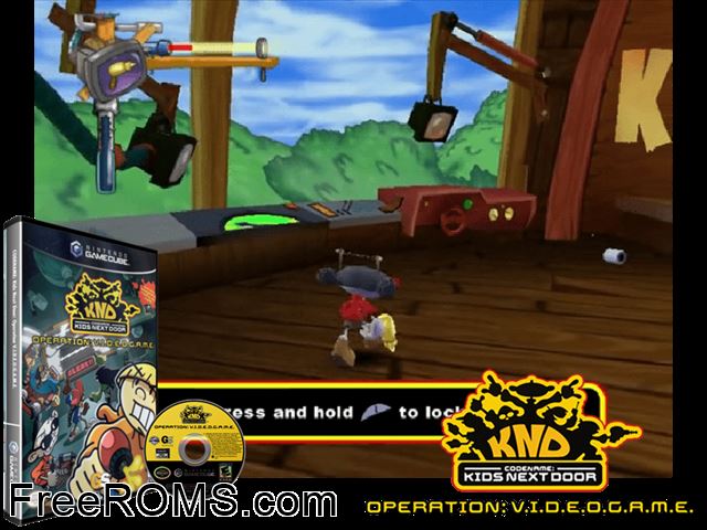 Codename - Kids Next Door - Operation - V.I.D.E.O.G.A.M.E. Nintendo Gamecube game showing 3D box cover and gameplay screenshot