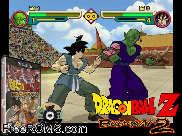 Dragon Ball Z - Budokai 2 Nintendo Gamecube game showing 3D box cover and gameplay screenshot