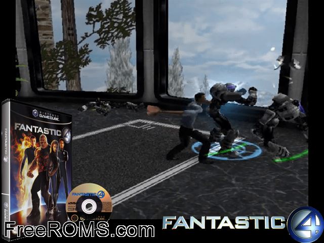 Fantastic 4 Nintendo Gamecube game showing 3D box cover and gameplay screenshot
