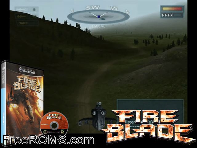 FireBlade Nintendo Gamecube game showing 3D box cover and gameplay screenshot