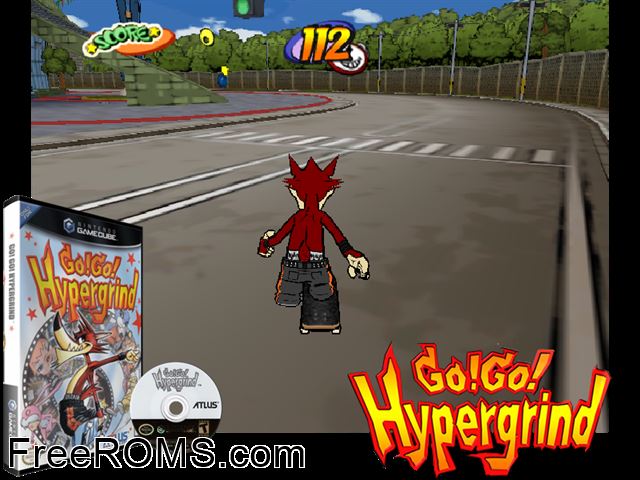 Go! Go! Hypergrind Nintendo Gamecube game showing 3D box cover and gameplay screenshot