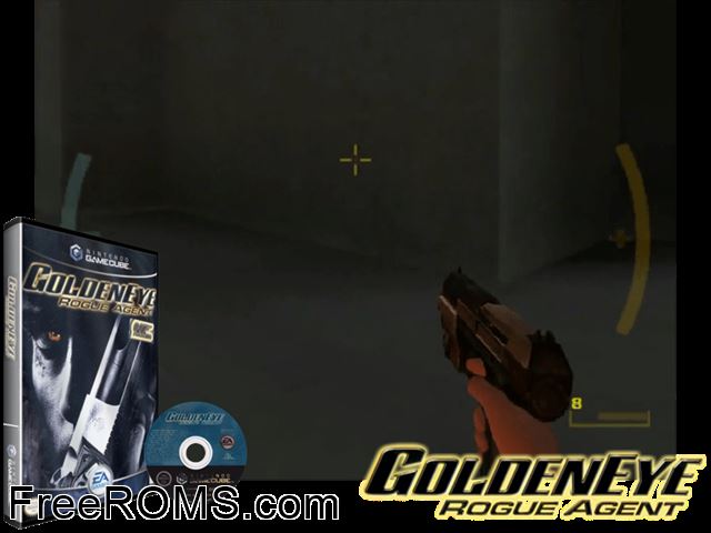 GoldenEye Rogue Agent (Disc 2) Nintendo Gamecube game showing 3D box cover and gameplay screenshot