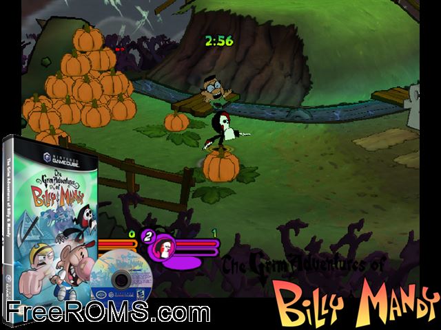 Grim Adventures of Billy and Mandy, The Nintendo Gamecube game showing 3D box cover and gameplay screenshot