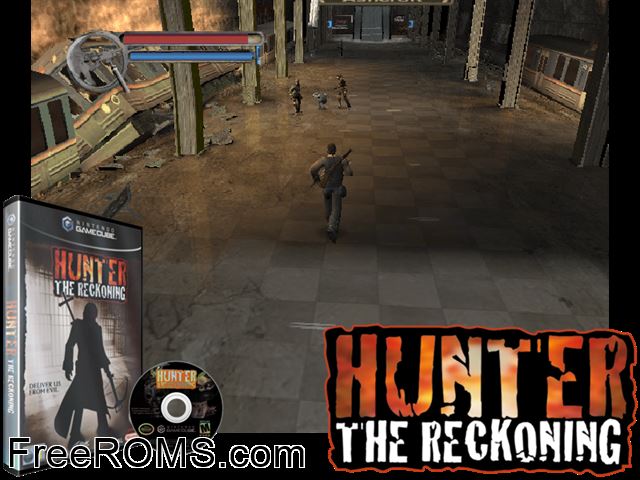 Hunter - The Reckoning Nintendo Gamecube game showing 3D box cover and gameplay screenshot