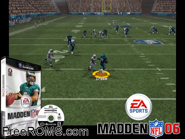Madden NFL 06 Nintendo Gamecube game showing 3D box cover and gameplay screenshot