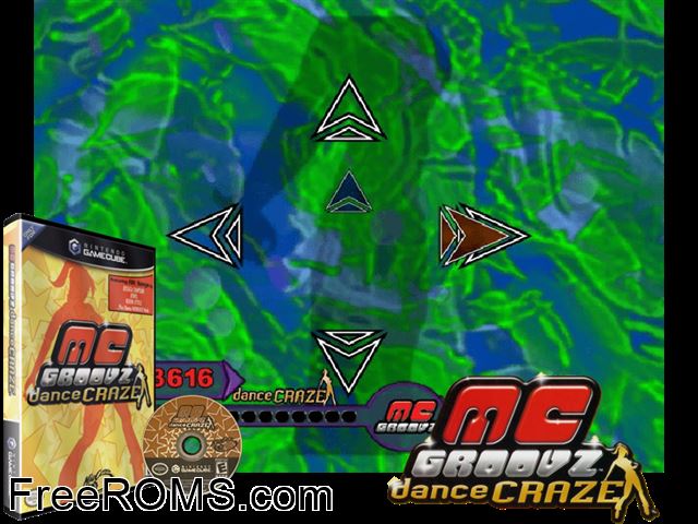 MC Groovz Dance Craze Nintendo Gamecube game showing 3D box cover and gameplay screenshot