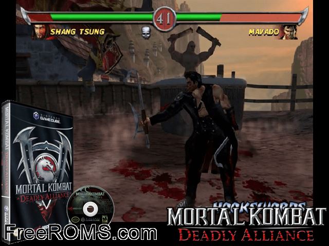 Mortal Kombat - Deadly Alliance Nintendo Gamecube game showing 3D box cover and gameplay screenshot