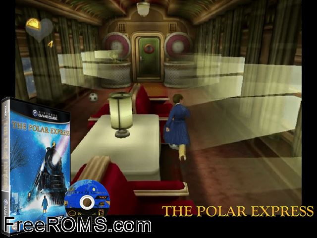 Polar Express, The Nintendo Gamecube game showing 3D box cover and gameplay screenshot