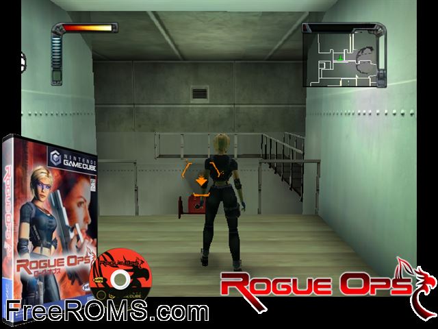 Rogue Ops Nintendo Gamecube game showing 3D box cover and gameplay screenshot