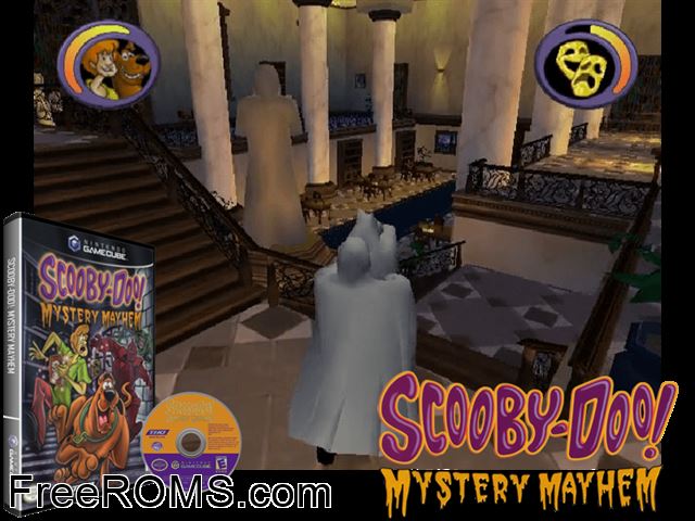 Scooby-Doo! Mystery Mayhem Nintendo Gamecube game showing 3D box cover and gameplay screenshot