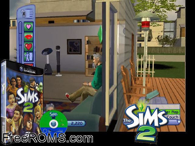 Sims 2, The Nintendo Gamecube game showing 3D box cover and gameplay screenshot