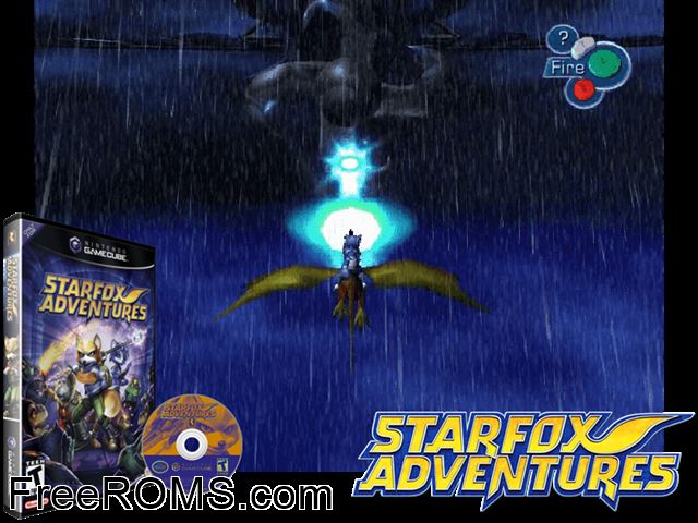 Star Fox Adventures (v1.01) Nintendo Gamecube game showing 3D box cover and gameplay screenshot