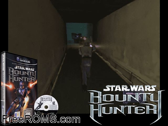 Star Wars - Bounty Hunter Nintendo Gamecube game showing 3D box cover and gameplay screenshot