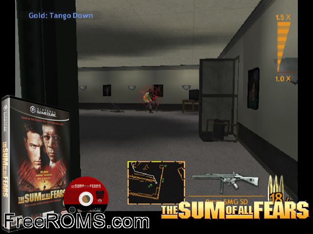 Sum of All Fears, The Nintendo Gamecube game showing 3D box cover and gameplay screenshot