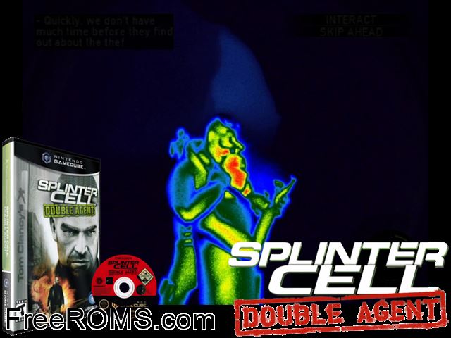 Tom Clancys Splinter Cell - Double Agent (Disc 1) Nintendo Gamecube game showing 3D box cover and gameplay screenshot