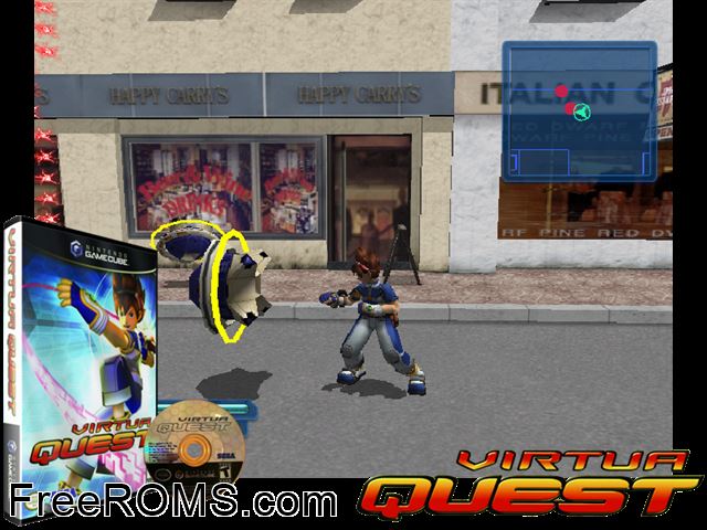 Virtua Quest Nintendo Gamecube game showing 3D box cover and gameplay screenshot