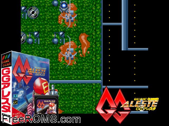 Aleste GG Jap Game Gear game showing 3D box cover and gameplay screenshot